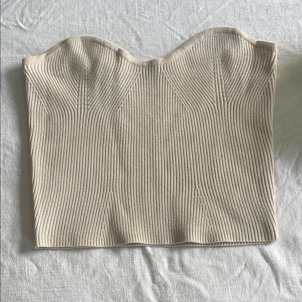Petal & Pup Beige Ribbed Bandeau